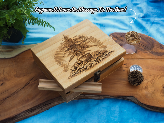 Custom Rolling Stash Box Kit, Real Wood Engraving, One Plant, Smoke Box Gift Set