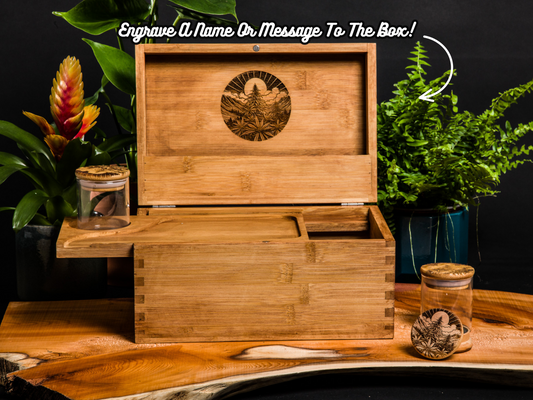 Custom Rolling Stash Box Kit, Real Wood Engraving, Night Plant, Smoke Box Gift Set