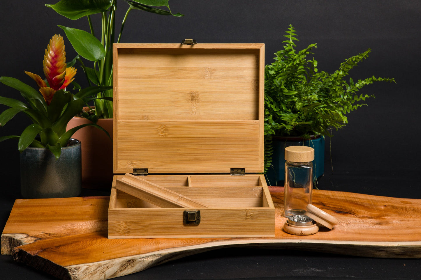 Custom Rolling Stash Box Kit, Real Wood Engraving, Smoking Panda, Smoke Box Gift Set