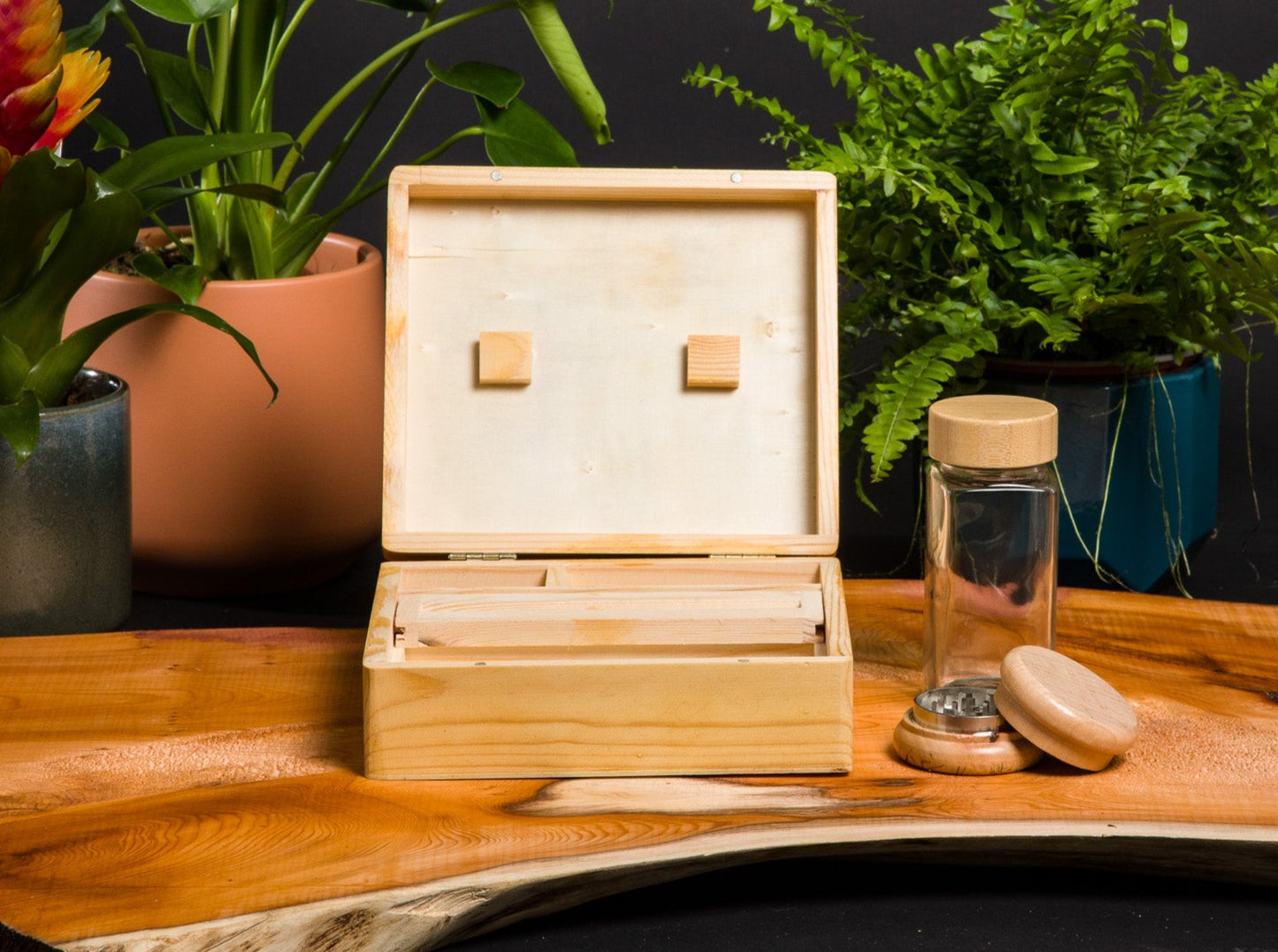 Custom Rolling Stash Box Kit, Real Wood Engraving, One Bud, Smoke Box Gift Set