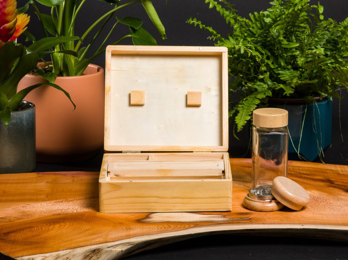 Custom Rolling Stash Box Kit, Real Wood Engraving, Top Hat, Smoke Box Gift Set