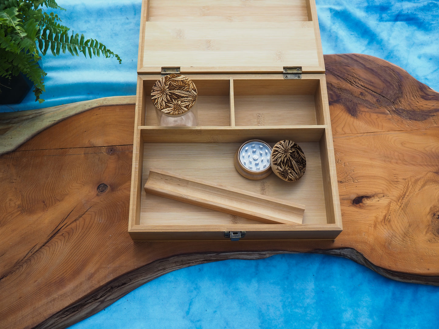 Custom Rolling Stash Box Kit, Real Wood Engraving, Skull Hat, Smoke Box Gift Set